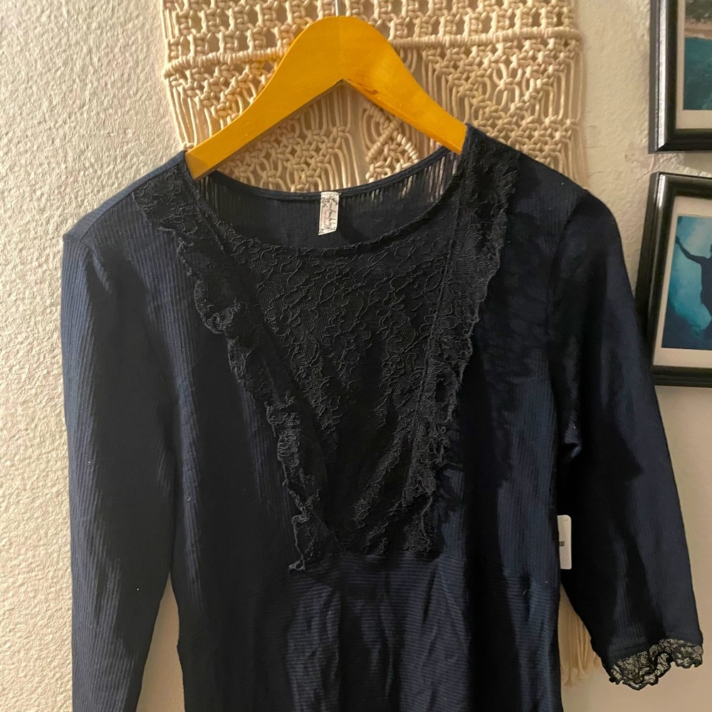 Free people black lace top